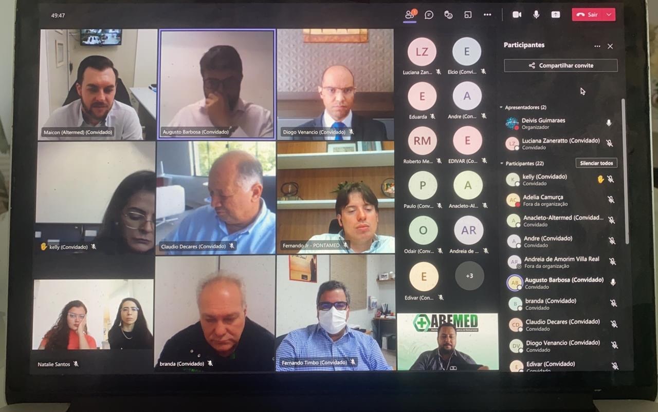 Assembleia virtual da ABFMED durante a pandemia de COVID-19 em 2020