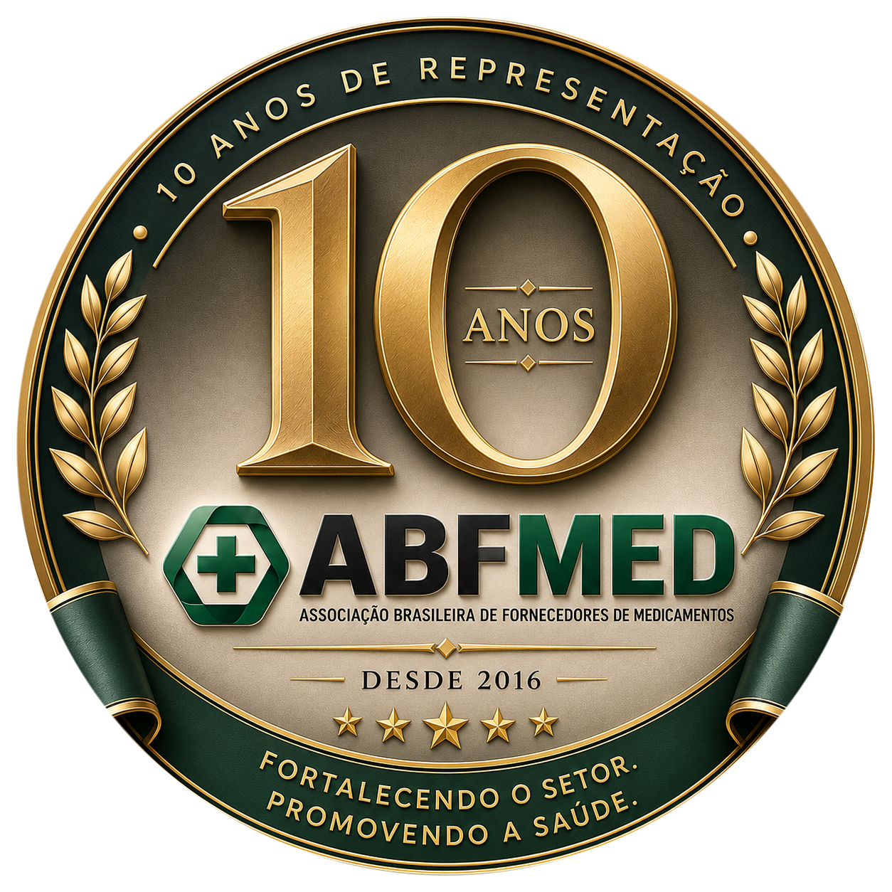 Selo comemorativo de 10 anos da ABFMED